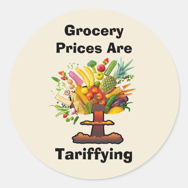 Die Lebensmittelpreise sind Runder Aufkleber (Vorderseite)