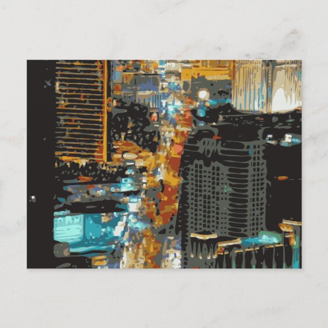 Die lebhaften Lichter des Las Vegas Strips Postkarte (Vorderseite)