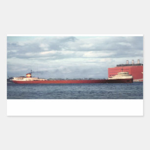 Die legendäre S.S. Edmund Fitzgerald Rechteckiger Aufkleber