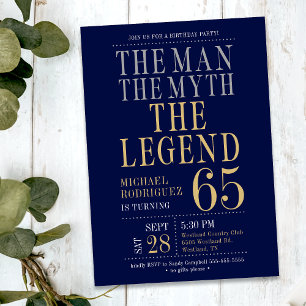 Die Legende, der Mythos, der Mann - 65. Geburtstag Einladung