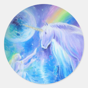 Die Legende des Einhorns Runder Aufkleber
