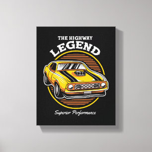 Die Legende des Highway-Muscle-Cars im Retro-Desig Leinwanddruck