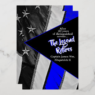 Die Legende geht in Rente Polizei-Abschiedsparty Folieneinladung