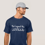 Die Legende hat das Zitat der weißen Typografie zu T-Shirt<br><div class="desc">Spaß T - Shirt für Männer mit einfacher Typografie. Das Design hat das beliebte Ruhestandskurs, das lautet "The Legend Has Remüde" und die Vorlage ist für Sie Set, um das Sprichwort zu bearbeiten, wenn Sie möchten. Die Formulierung ist in fett gedruckter, weißer Typografie geschrieben, die auf allen dunklen T -...</div>