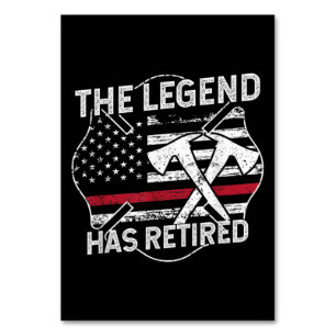 Die Legende hat die Ruhestandsregelung für Feuerwe Tischnummer