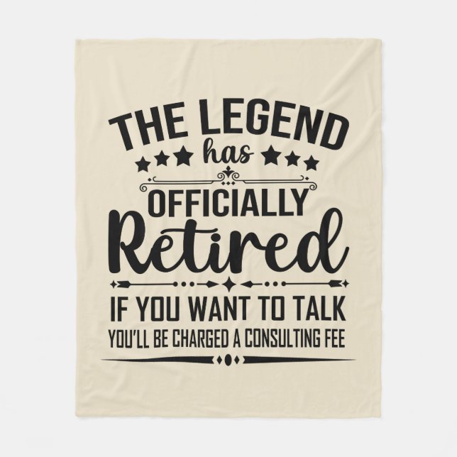 Die Legende hat offiziell den unsicheren Ruhestand Fleecedecke (Vorderseite)
