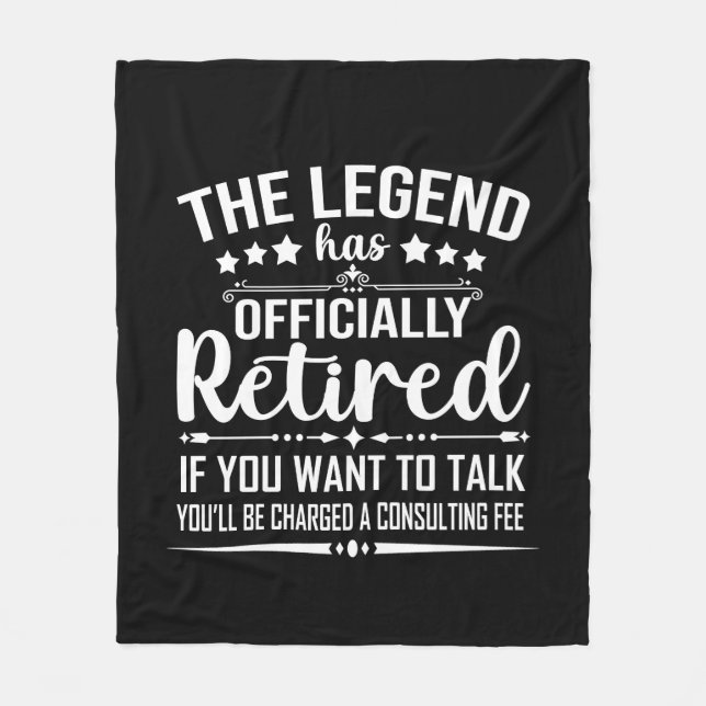 Die Legende hat offiziell den unsicheren Ruhestand Fleecedecke (Vorderseite)