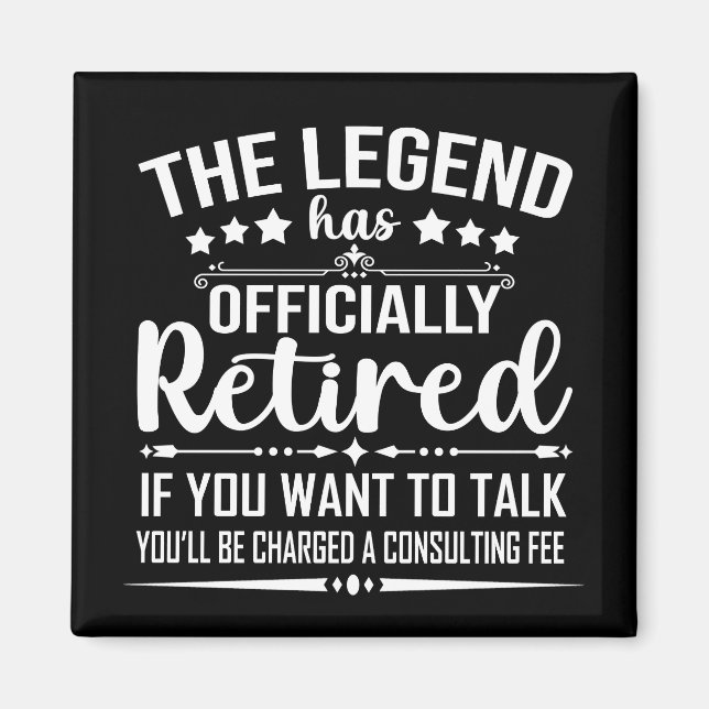 Die Legende hat offiziell den unsicheren Ruhestand Magnet (Vorne)