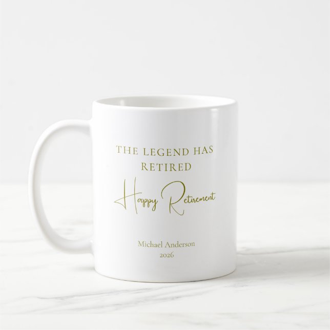 Die Legende Hat Sich Zur Ruhe Gesetzt Geschenk Kaffeetasse (Links)