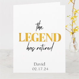 Die Legende ist erschöpft, schwarz und Gold Karte