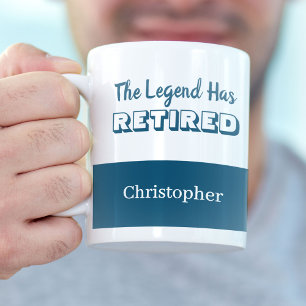 Die Legende ist in den Ruhestand gegangen Blau Wei Kaffeetasse