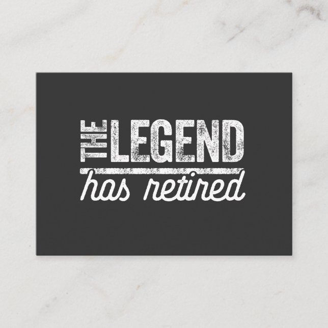 die Legende ist in Rente gegangen Visitenkarte (Vorderseite)