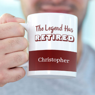Die Legende ist in Rente Rot-Weiß-Ruhestand Kaffeetasse