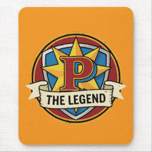 Die Legende Monogramm P - Benutzerdefinierter Supe Mousepad