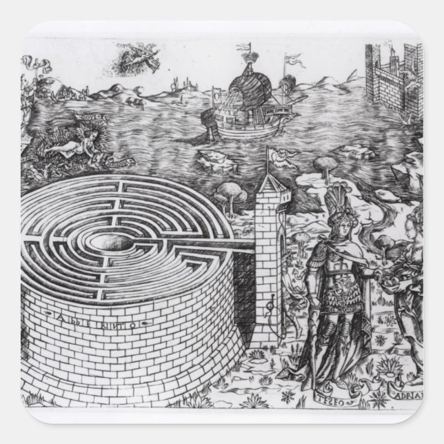 Die Legende von Theseus Quadratischer Aufkleber (Vorderseite)