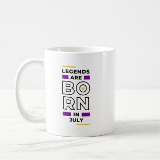 Die Legenden sind im Juli geboren. Kaffeemaschine Kaffeetasse