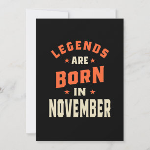 Die Legenden sind im November - November zum Gebur Dankeskarte