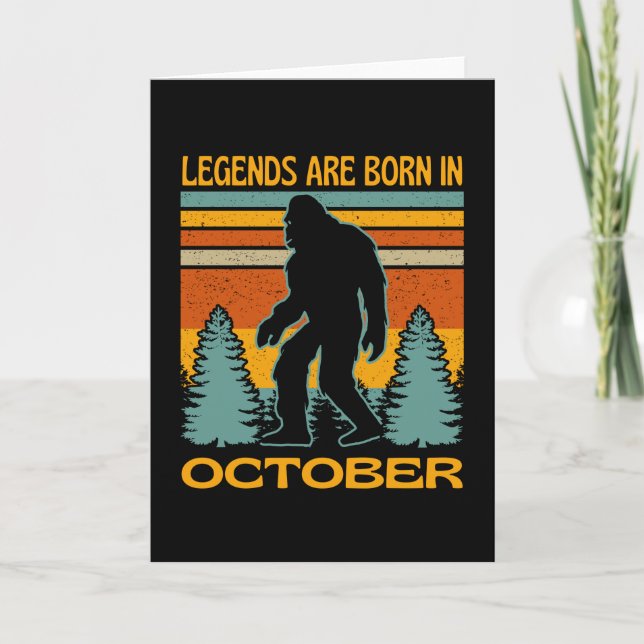 Die Legenden sind im Oktober in Bigfoot Geboren Karte (Vorderseite)