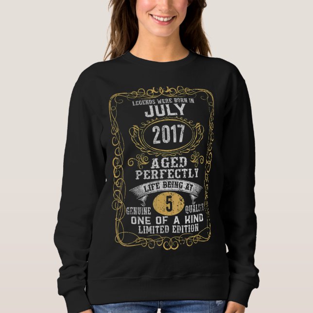 Die Legenden waren im Juli 2017 Geboren 5. Geburts Sweatshirt (Vorderseite)