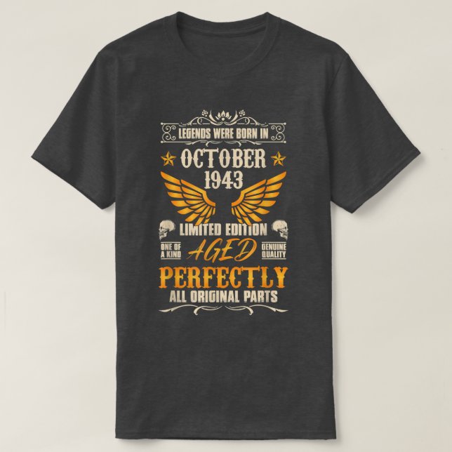 Die Legenden waren im Oktober 1943 Geboren - Rock  T-Shirt (Design vorne)