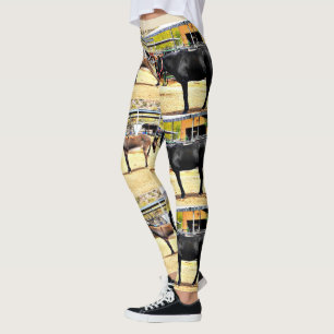 Die Leggings der Frauen "vier Pferde und ein Esel