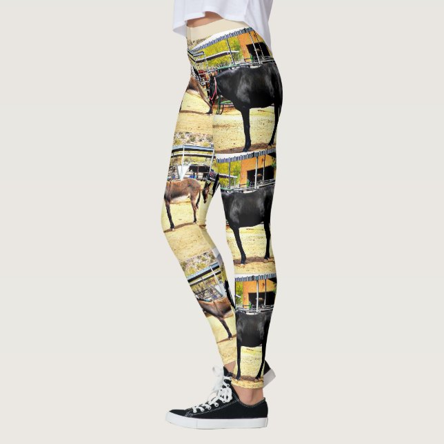 Die Leggings der Frauen "vier Pferde und ein Esel (Links)