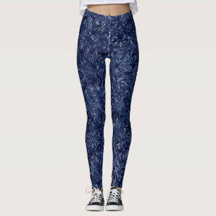 Die Leggings der Marine-Blau-zerquetschten Frauen