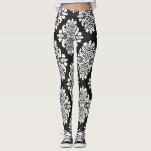 Die Leggings der schwarzen Damast-Frauen