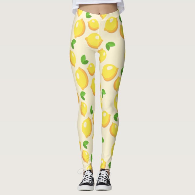 Die Leggings der Zitronen-Druck-Frauen (Vorderseite)