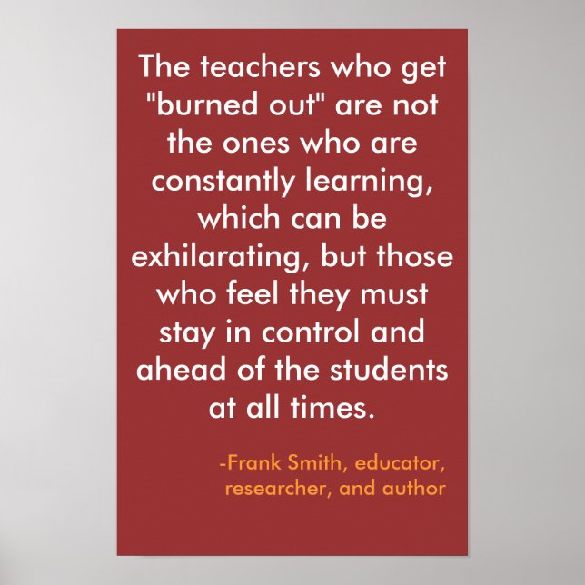 Die Lehrer, die "verbrannt" ... Poster (Vorne)