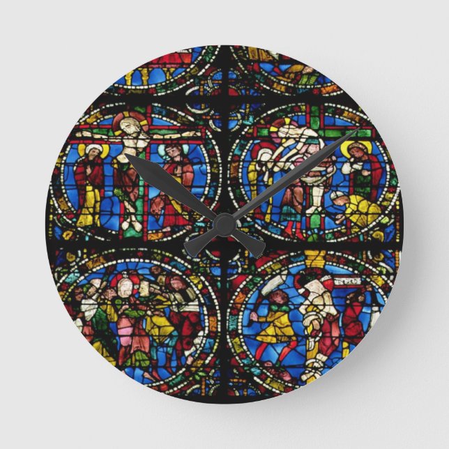 Die Leidenschaft, Lanzettenfenster in der Runde Wanduhr (Vorderseite)