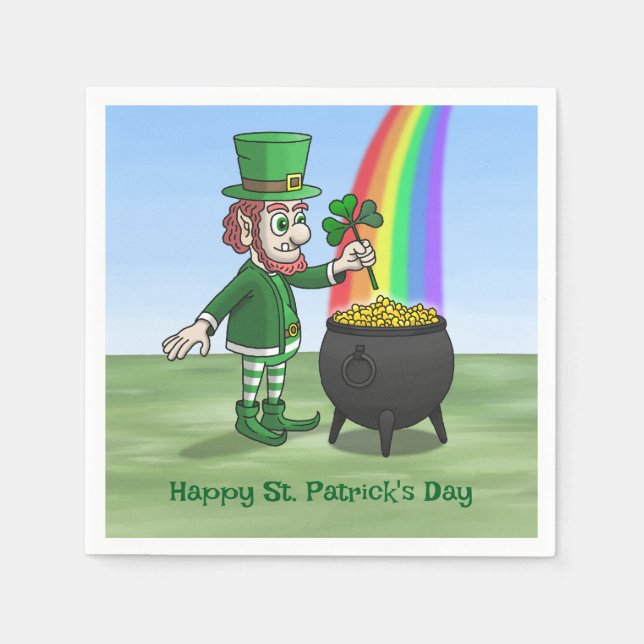 Die Leprechauns Frohen St. Patricks Tag Serviette (Vorderseite)