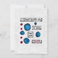 Die letzte Grußkarte des Cupcake