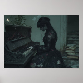 Die letzte Nacht | Gothic Girl am Ruined Piano Poster