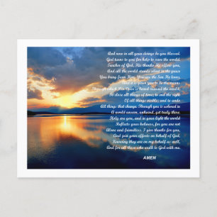 Die letzte Postkarte für das Foto des Gebets