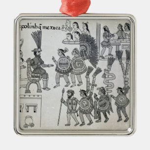 Die letzten aztekischen Kaiser Cuauhtemoc Silbernes Ornament