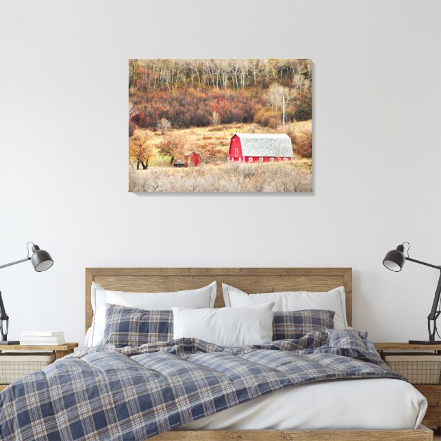 Die letzten Tage der Herbstststufe Canvas Print Leinwanddruck (Insitu (Schlafzimmer))