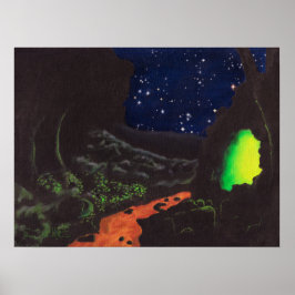 Die Leuchtstoffhöhle: Drucken Poster