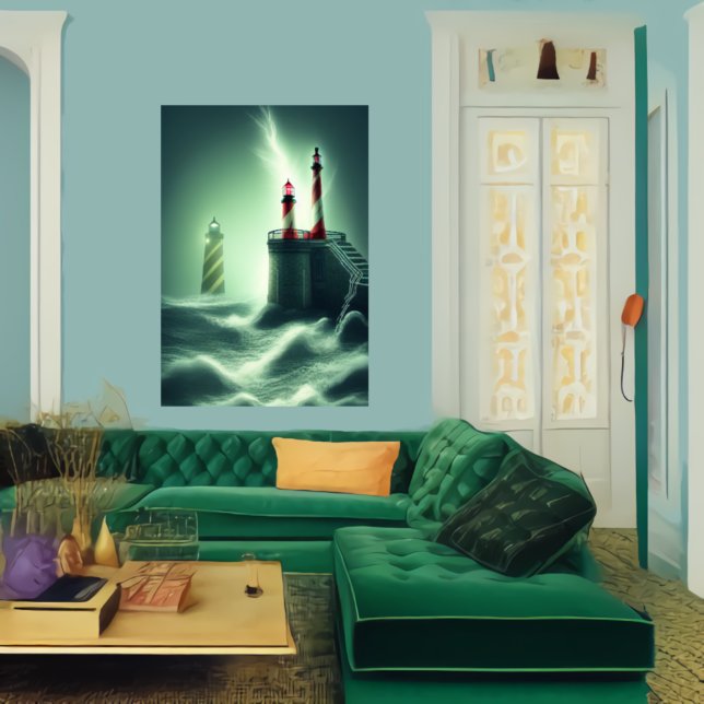 Die Leuchttürme am Meer | AI Art Poster (Von Creator hochgeladen)