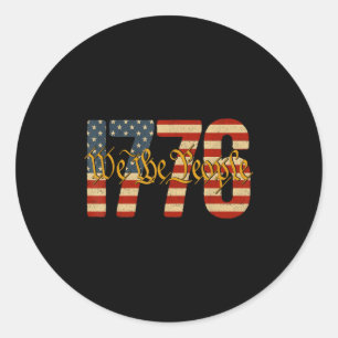 Die Leute 1776 Vintage-amerikanische Flagge patrio Runder Aufkleber