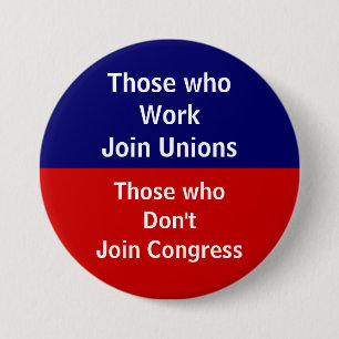 Die Leute, die arbeiten, schließen sich Gewerksch Button