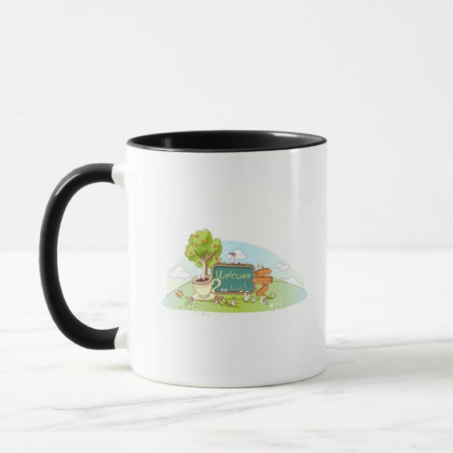 Die Leute, die durch Informationen sich Tasse (Links)