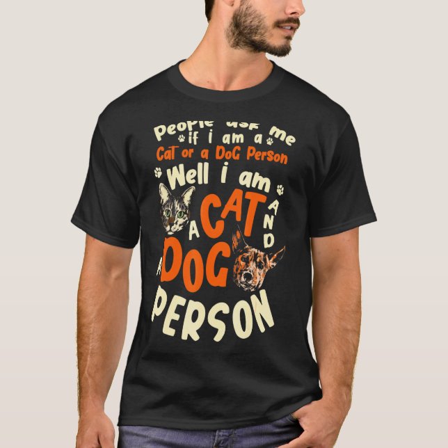 Die Leute fragen mich, ob ich eine Katze oder ein  T-Shirt (Vorderseite)