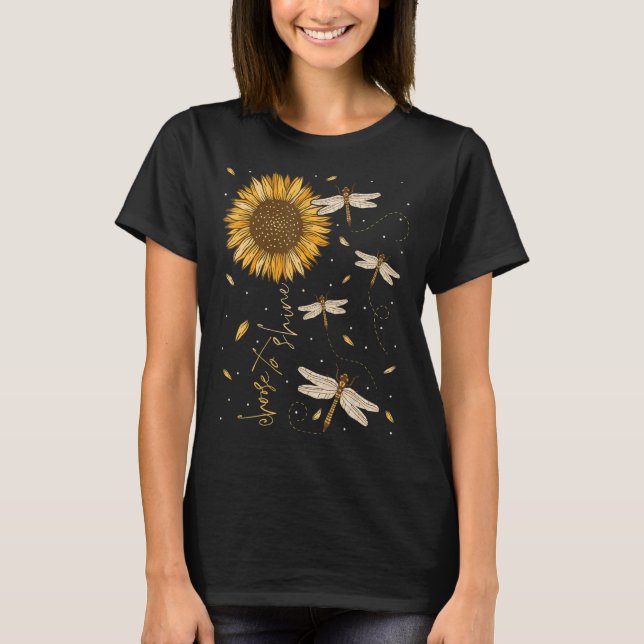 Die Libelle Sonnenblume lässt das Wachstumsmindest T-Shirt (Vorderseite)