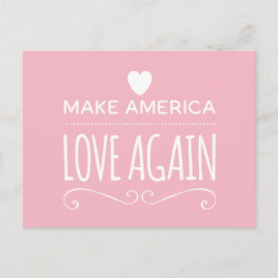 Die Liebe Amerikas wieder pink Funny Postkarte