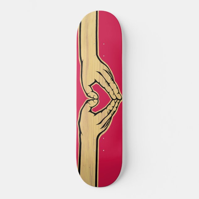 Die Liebe-Bewegung "Hearthands " Skateboard (Vorderseite)