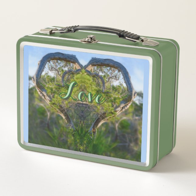 Die Liebe der Ferienkarte Natur Metall Brotdose (Vorderseite)