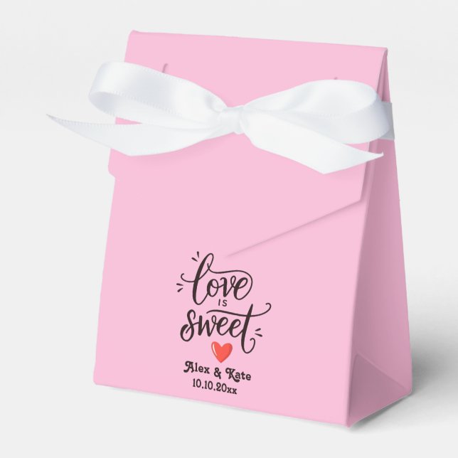 Die Liebe der Kalligraphie ist süß in hellrosa Hoc Geschenkschachtel (Vorderseite)