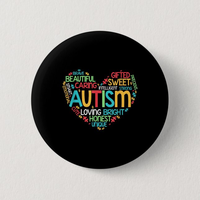 Die Liebe des Autismus-Bewusstseins Schöne süße Ka Button (Vorderseite)