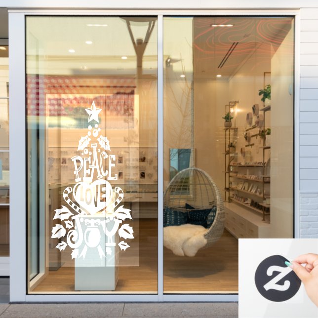 Die Liebe des Friedens Fensteraufkleber (Schaufenster)